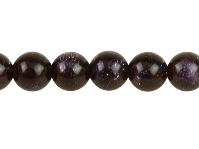 Blue Goldstone Beads, 6mm Round,   16