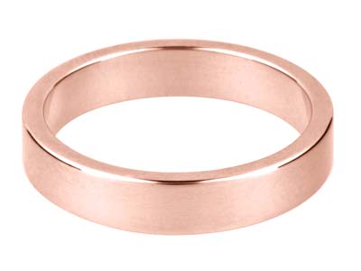 9ct Red Gold Flat Wedding Ring     5.0mm, Size Y, 4.5g Medium Weight, Hallmarked, Wall Thickness 1.09mm, 100 Recycled Gold
