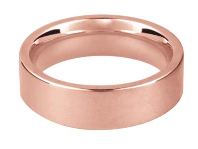 9ct Red Gold Easy Fit Wedding Ring 3.0mm, Size N, 2.8g Medium Weight, Hallmarked, Wall Thickness 1.46mm, 100 Recycled Gold