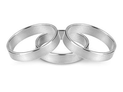 Platinum Flat Wedding Ring 3.0mm,  Size P, 5.8g Heavy Weight,         Hallmarked, Wall Thickness 1.44mm - Standard Image - 2