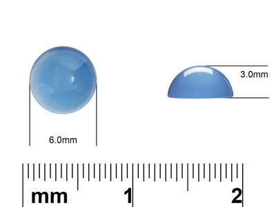Blue Agate Round Cabochon 6mm - Standard Image - 4