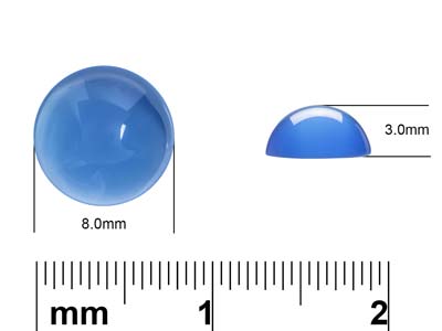 Blue Agate Round Cabochon 8mm - Standard Image - 4