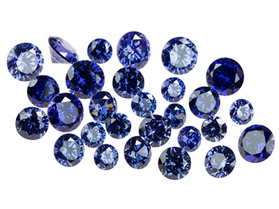 Tanzanite Coloured Cubic Zirconia, Round, 4,5,6mm, Pack of 28 - Standard Image - 1