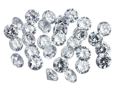 White Cubic Zirconia, Round 1.25mm, Pack of 50, Sizes May Vary Slightly - Standard Image - 1