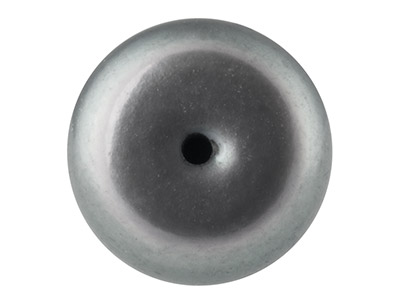 Cultured Pearls Pair Button         Half Drilled 5.5-6mm, Peacock Grey, Freshwater - Standard Image - 2