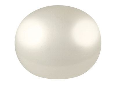 Cultured Pearls Pair Button        Half Drilled 7-7.5mm, White,       Freshwater - Standard Image - 1