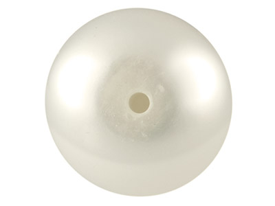Cultured Pearls Pair Button        Half Drilled 7-7.5mm, White,       Freshwater - Standard Image - 2