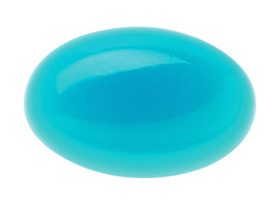 Turquoise, Oval Cabochon 8x6mm,    Stabilised - Standard Image - 1
