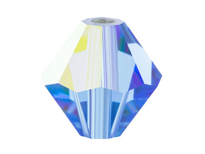 Preciosa Crystal Pack of 24,       Bicone, 4mm, Sapphire Ab - Standard Image - 1