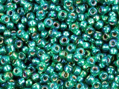 Miyuki 11/0 Round Seed Beads Silver Lined Emerald Ab 24g Tube, Miyuki   Code 1017 - Standard Image - 1