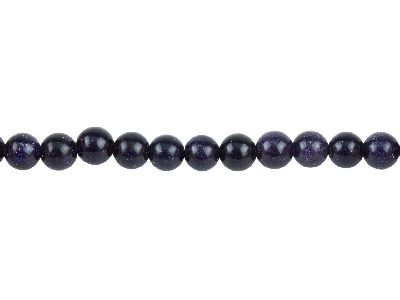 Blue Goldstone Beads, 8mm Round,   16