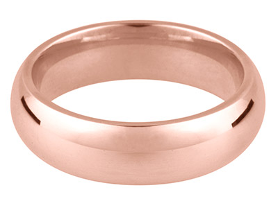 9ct Red Gold Court Wedding Ring    4.0mm, Size P, 4.4g Medium Weight, Hallmarked, Wall Thickness 1.88mm, 100% Recycled Gold - Standard Image - 1
