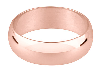 9ct Red Gold D Shape Wedding Ring  4.0mm, Size P, 3.7g Medium Weight, Hallmarked, Wall Thickness 1.52mm, 100 Recycled Gold