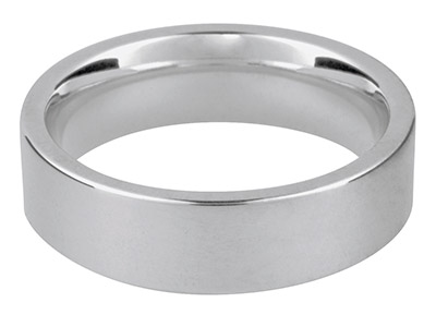 9ct White Gold Easy Fit            Wedding Ring 5.0mm, Size Q, 6.6g   Medium Weight, Hallmarked, Wall    Thickness 1.83mm, 100 Recycled    Gold