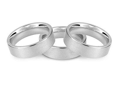 9ct White Gold Easy Fit            Wedding Ring 5.0mm, Size Z, 6.6g   Medium Weight, Hallmarked, Wall    Thickness 1.60mm, 100% Recycled    Gold - Standard Image - 2