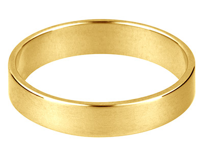 9ct Yellow Gold Flat Wedding Ring  8.0mm, Size X, 7.1g Medium Weight, Hallmarked, Wall Thickness 1.11mm, 100 Recycled Gold
