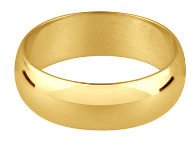 9ct Yellow Gold D Shape            Wedding Ring 2.0mm, Size P, 1.4g   Medium Weight, Hallmarked, Wall    Thickness 1.09mm, 100% Recycled    Gold - Standard Image - 1
