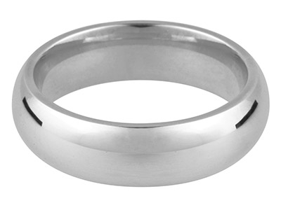18ct White Gold Court Wedding Ring 2.5mm, Size K, 3.5g Medium Weight, Hallmarked, Wall Thickness 1.65mm, 100% Recycled Gold - Standard Image - 1