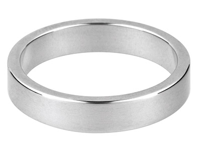 18ct White Gold Flat Wedding Ring  2.5mm, Size P, 3.1g Medium Weight, Hallmarked, Wall Thickness 1.20mm, 100 Recycled Gold