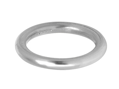 Silver Halo Wedding Ring 3.0mm,    Size T, 5.2g Heavy Weight,         Hallmarked, Wall Thickness 3.00mm, 100% Recycled Silver - Standard Image - 1