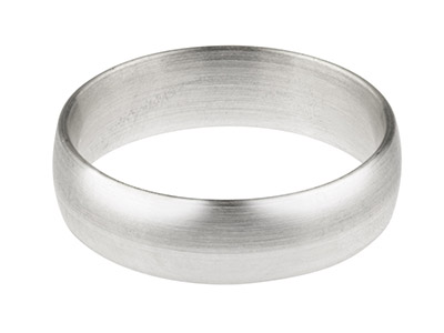 9ct White Gold Blended Court       Wedding Ring 5.0mm, Size T, 1.3mm  Wall, Hallmarked, Wall Thickness   1.30mm, 100 Recycled Gold