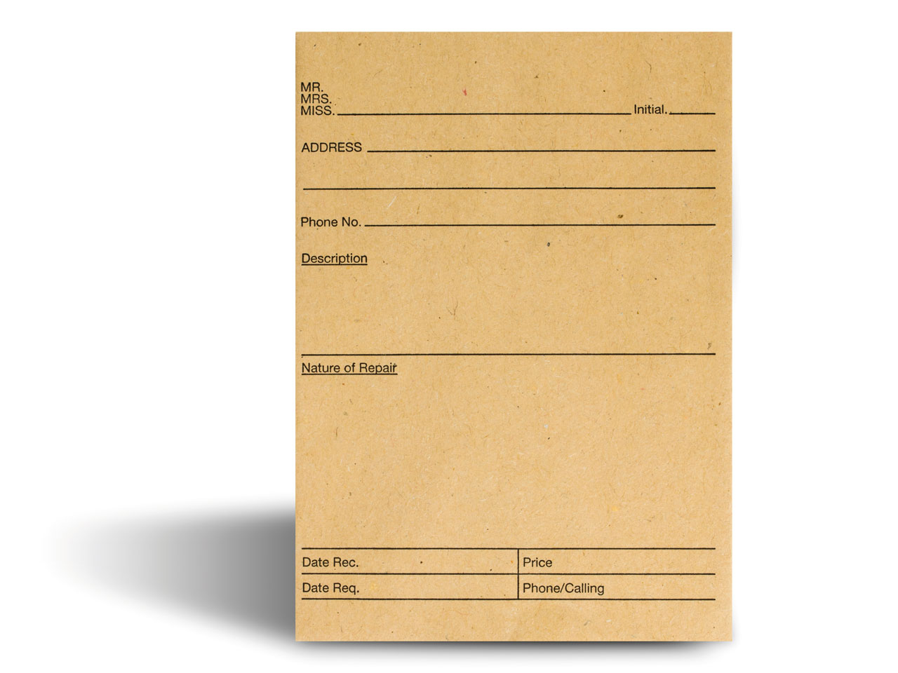 Repair Envelopes With Printed      Format Pack of 100 - Standard Image - 1