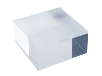 Solid Clear Acrylic Jewellery      Display Block, Small - Standard Image - 1