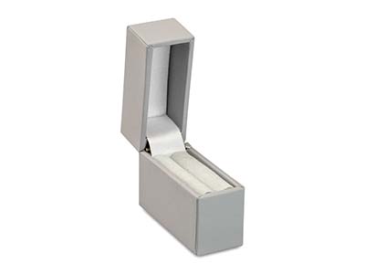 Grey Soft Touch Postal Ring Box - Standard Image - 1