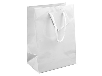White Gloss Gift Bag, Small        Pack of 5 170x120x75mm - Standard Image - 1