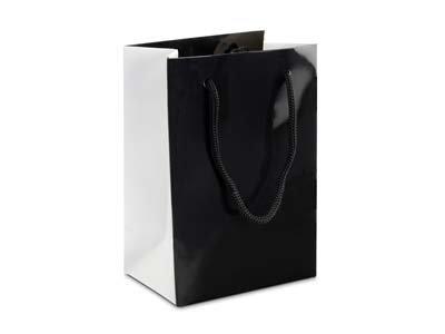 Black Monochrome Gift Bag Small    Pack of 10 - Standard Image - 1