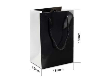 Black Monochrome Gift Bag Small    Pack of 10 - Standard Image - 3