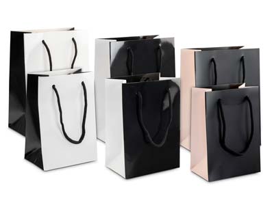 Black Monochrome Gift Bag Medium   Pack of 10 - Standard Image - 4