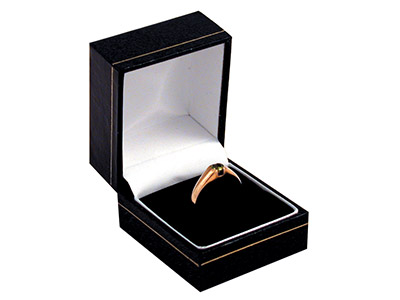 Black Leatherette Ring Box - Standard Image - 1