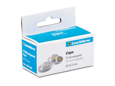 Leuchtturm Coin Capsules Size      22.5mm Pack of 10 - Standard Image - 1