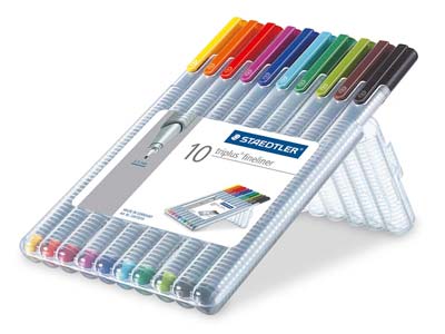 Staedtler Triplus Fineliner Pen Set Of 10 Colours - Standard Image - 1