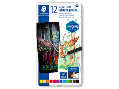 Staedtler Set Of 12 Super Soft     Pencils In Assorted Colours