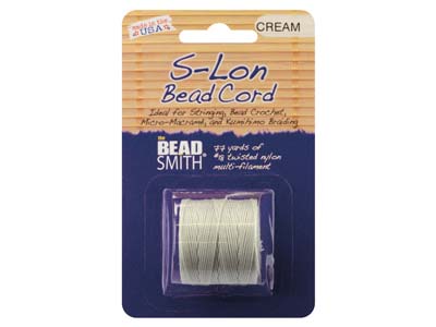 Beadsmith S-lon Bead Cord Cream Tex 210 Gauge #18 70m - Standard Image - 2