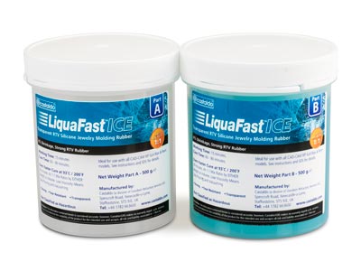 Castaldo LiquaFast ICE, RTV Liquid Moulding Rubber, Fast Cure, 1kg,   Clear Blue
