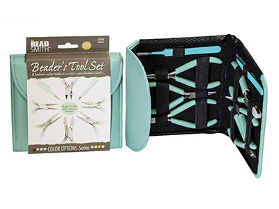 Beadsmith Beaders Tool Kit In Aqua Fashion Clutch Bag - Standard Image - 1