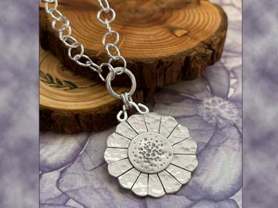 Cooksongold X Argent College       Sterling Silver Stamped Flower     Necklace Project - Standard Image - 4