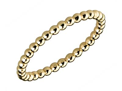 Gold Filled Beaded Ring 2mm Size K - Standard Image - 2