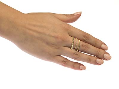 Gold Filled Beaded Ring 2mm Size Q - Standard Image - 4