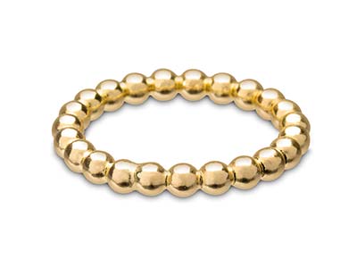 Gold Filled Beaded Ring 3mm Size Q - Standard Image - 1