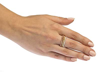 Gold Filled Beaded Ring 3mm Size Q - Standard Image - 5