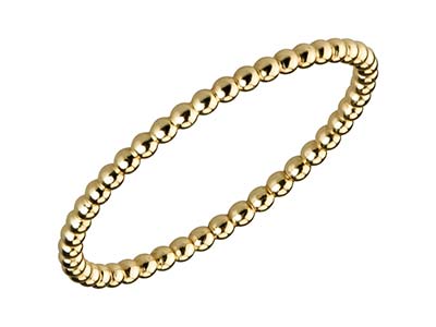 Gold Filled Beaded Ring 1.5mm Size S - Standard Image - 2