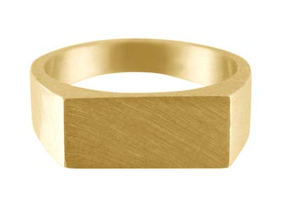 9ct Yellow Gold Initial Ring       Rectangular 14x9mm Hallmarked Head Depth 1.2mm Size O - Standard Image - 1