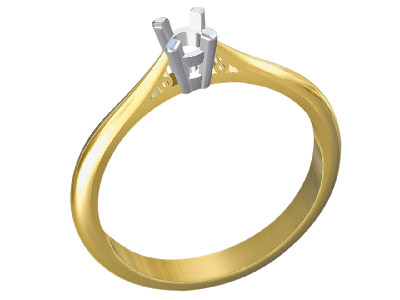 9ct Yellow Gold Heavy Tapered Ring Shank With Cheniers Size M