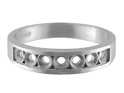 9ct White Gold Eternity Ring 7     Stone Hallmarked Stone Size 3mm    Size P, 100% Recycled Gold - Standard Image - 1