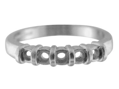 9ct White Gold 1/2 Eternity Ring 5 Stone Hallmarked Stone Size 3mm    Round Size O, 100% Recycled Gold - Standard Image - 1