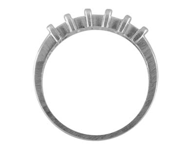 9ct White Gold 1/2 Eternity Ring 5 Stone Hallmarked Stone Size 3mm    Round Size O, 100% Recycled Gold - Standard Image - 2
